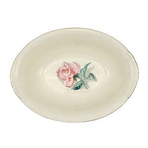 Homer Laughlin Eggshell Nautilus Rhythm Rose 2 China Serving Bowl 9 x 7 F54N8